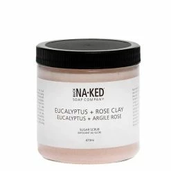 Bath + Body Buck Naked Soap Company -Eucalyptus + Pink Clay Sugar Scrub