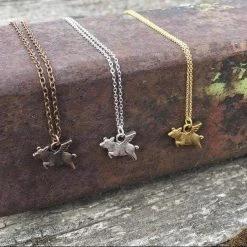 Buffalo Girls Salvage - When Pigs Fly Necklace