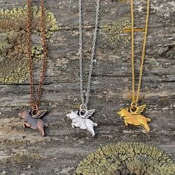 Buffalo Girls Salvage - When Pigs Fly Necklace