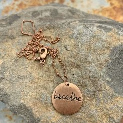 Jewelry + Wearables Buffalo Girls Salvage - Breathe Hand Stamped Copper Necklace