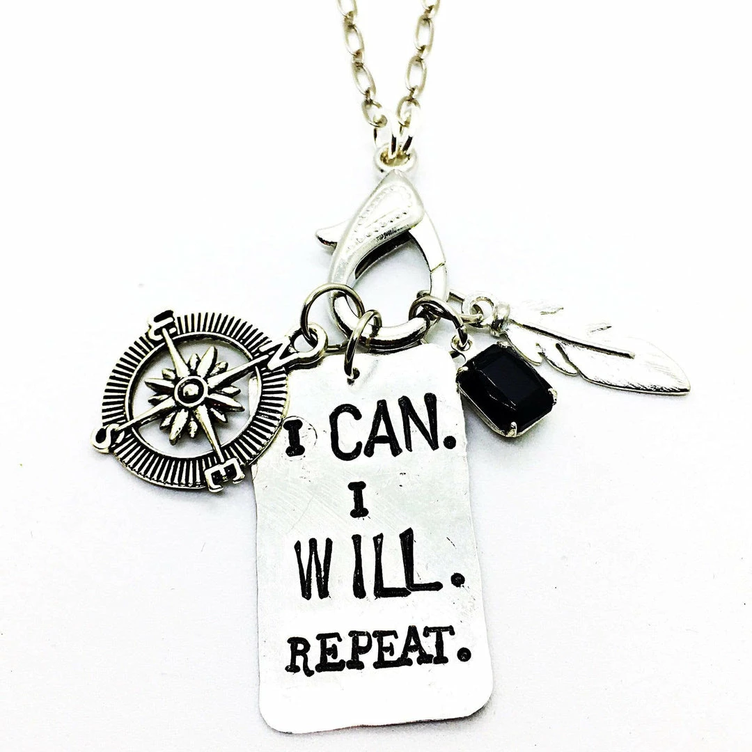 Buffalo Girls Salvage - I Can. I Will. Repeat. Treasure Necklace 3 Buffalo Girls Salvage - I Can. I Will. Repeat. Treasure Necklace