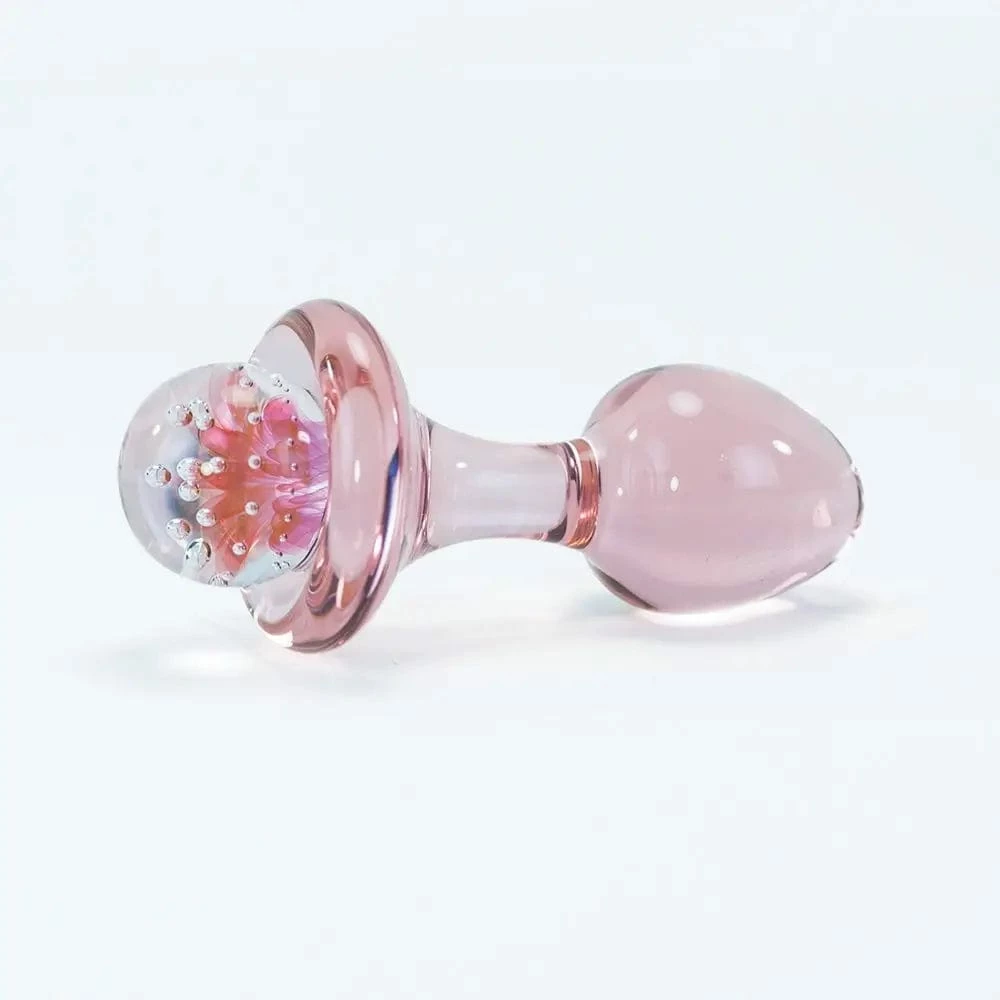 Anal Play Crystal Delights - Pink Flower Plug 3 Anal Play Crystal Delights - Pink Flower Plug