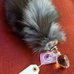 Crystal Delights - Fox Fur Tail - Blue Tint Anal Play