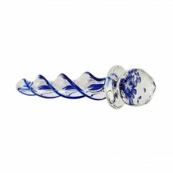 Crystal Delights - Blue Faceted Implosion Twist Dildo Dildos