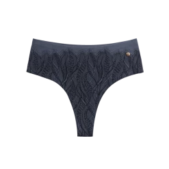 Evelyn & Bobbie - High Waist Retro Thong - Black