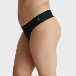 Evelyn & Bobbie - Mid Rise Thong - Black Onyx