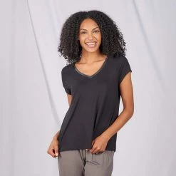 Loungewear + Pajamas Faceplant Dreams - Bamboo V-Neck Tee Shirt