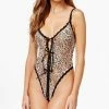 Hanky Panky - Open Panel Keyhole Teddy - Cheetah Lingerie
