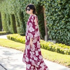 Jennafer Grace - Bordeaux Caftan & Palazzo Pant Set