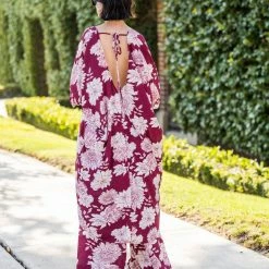 Jennafer Grace - Bordeaux Caftan & Palazzo Pant Set