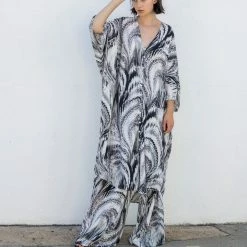 Jennafer Grace - Marble Tunic Caftan & Palazzo Pant Set