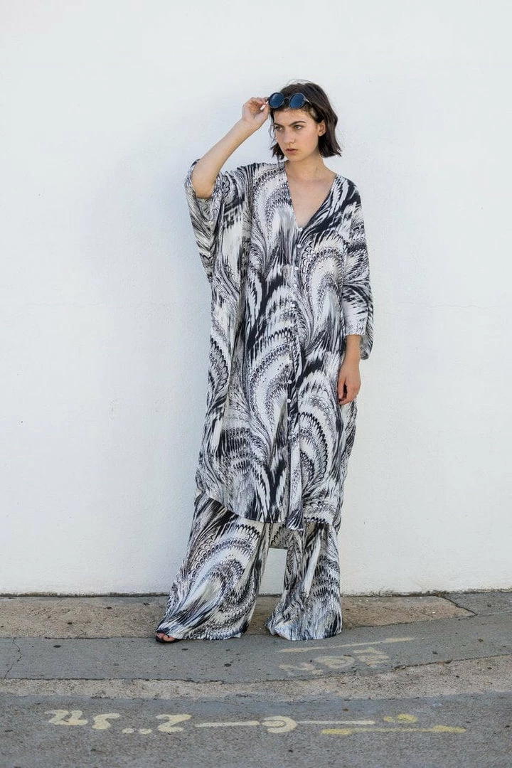 Jennafer Grace - Marble Tunic Caftan & Palazzo Pant Set 4 Jennafer Grace - Marble Tunic Caftan & Palazzo Pant Set