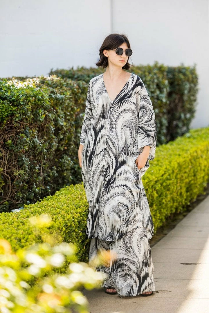 Jennafer Grace - Marble Tunic Caftan & Palazzo Pant Set 3 Jennafer Grace - Marble Tunic Caftan & Palazzo Pant Set