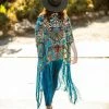 Jennafer Grace - Desert Turquoise Fringe Tunic Dresses + Caftans