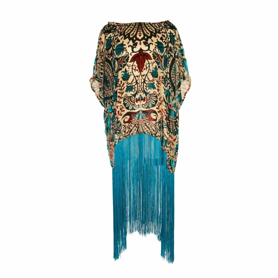 Jennafer Grace - Desert Turquoise Fringe Tunic Dresses + Caftans 6 Jennafer Grace - Desert Turquoise Fringe Tunic Dresses + Caftans
