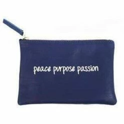 Jesse And Co - Peace Purpose Passion Embossed Leather Pouch Toy Care, Cleaners + Storage