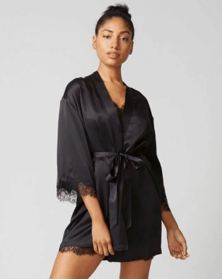 Journelle - Charlotte Short Silk Robes Boudoir Robes 4 Journelle - Charlotte Short Silk Robes Boudoir Robes