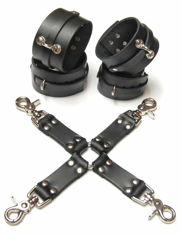 Kink + BDSM Kinklab - Leather Hog Tie - Black 4 Kink + BDSM Kinklab - Leather Hog Tie - Black