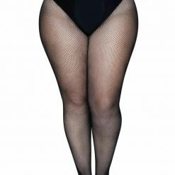 Leg Avenue - Micro Net Strappy Waist Crotchless Tights Plus Size Lingerie Accessories