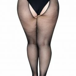 Leg Avenue - Micro Net Strappy Waist Crotchless Tights Plus Size Lingerie Accessories