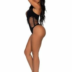 Lingerie Leg Avenue - Seamless Shredded Racerback Thong Bodysuit