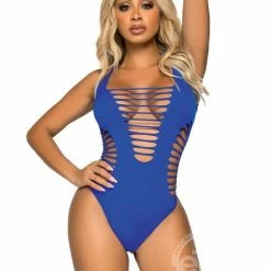 Lingerie Leg Avenue - Seamless Shredded Racerback Thong Bodysuit
