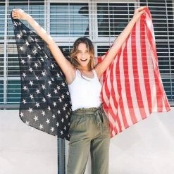 Leto - Vintage Style American Flag Scarf Outerwear