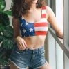Leto - Seamless Double Knit American Flag Bralette