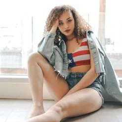 Leto - Seamless Double Knit American Flag Bralette