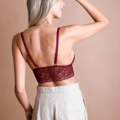 Lingerie Leto - Strappy Velvet And Lace Bralette