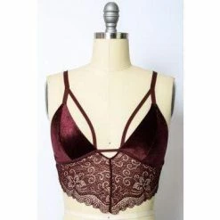 Lingerie Leto - Strappy Velvet And Lace Bralette