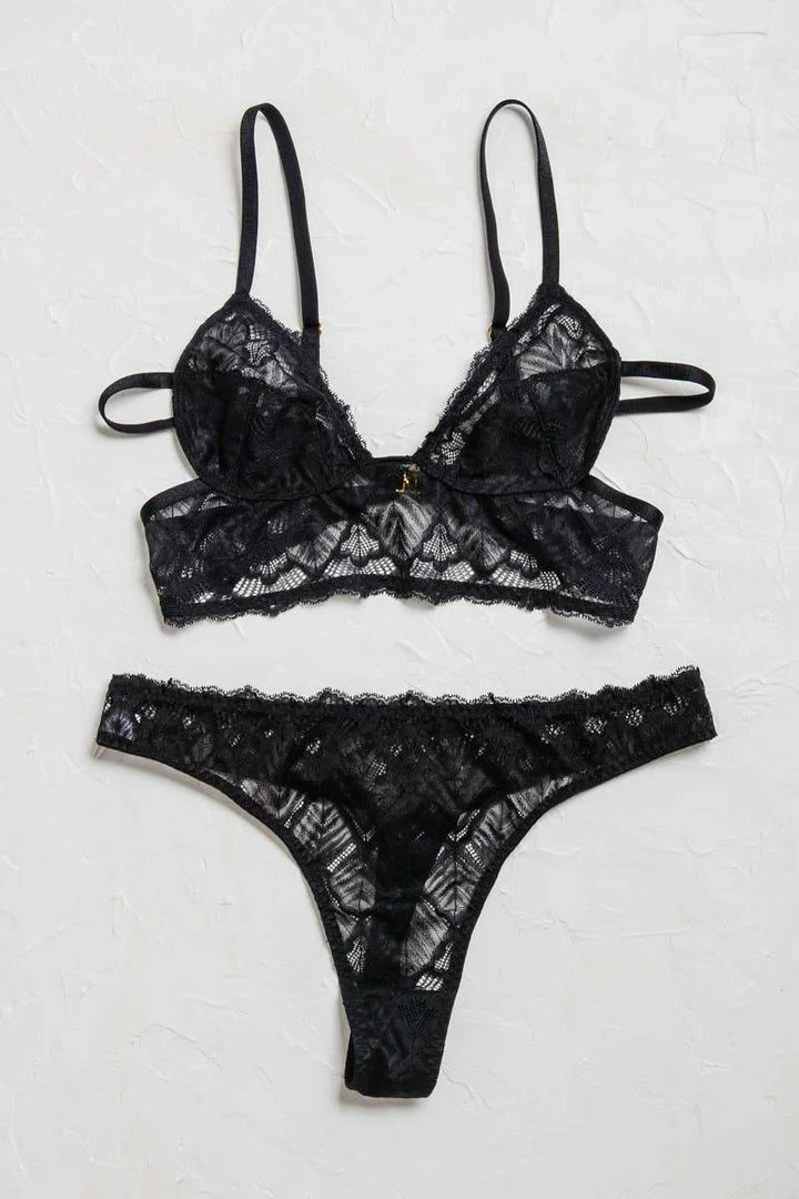 Lingerie Leto - Roaring 20's Lace Thong - Black 3 Lingerie Leto - Roaring 20's Lace Thong - Black