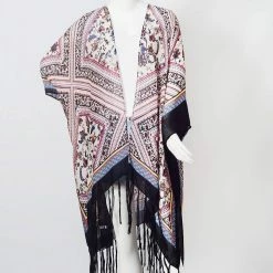 Leto - Bohemian Diamond Tassel Wrap Outerwear