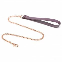 Lovehoney Kink + BDSM Fifty Shades Freed Cherished Collection Leather Collar Purple & Gold Color Lead