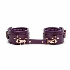 Lovehoney Fifty Shades Freed Cherished Collection Leather Ankle Cuffs Purple With Gold Color Chain Kink + BDSM