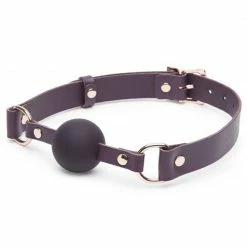 Lovehoney Fifty Shades Freed Cherished Collection Leather Ball Gag Silicone Purple