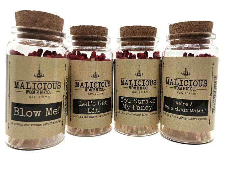 Candles + Scents Malicious Women Candle Co - Matches 4 Candles + Scents Malicious Women Candle Co - Matches