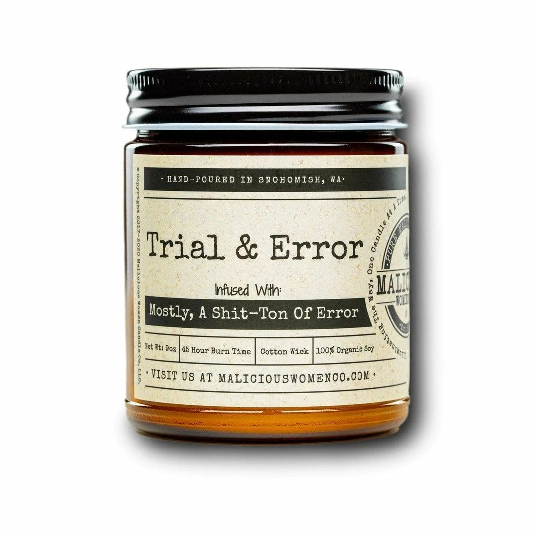 Candles + Scents Malicious Women Candle Co. - Trial & Error 3 Candles + Scents Malicious Women Candle Co. - Trial & Error