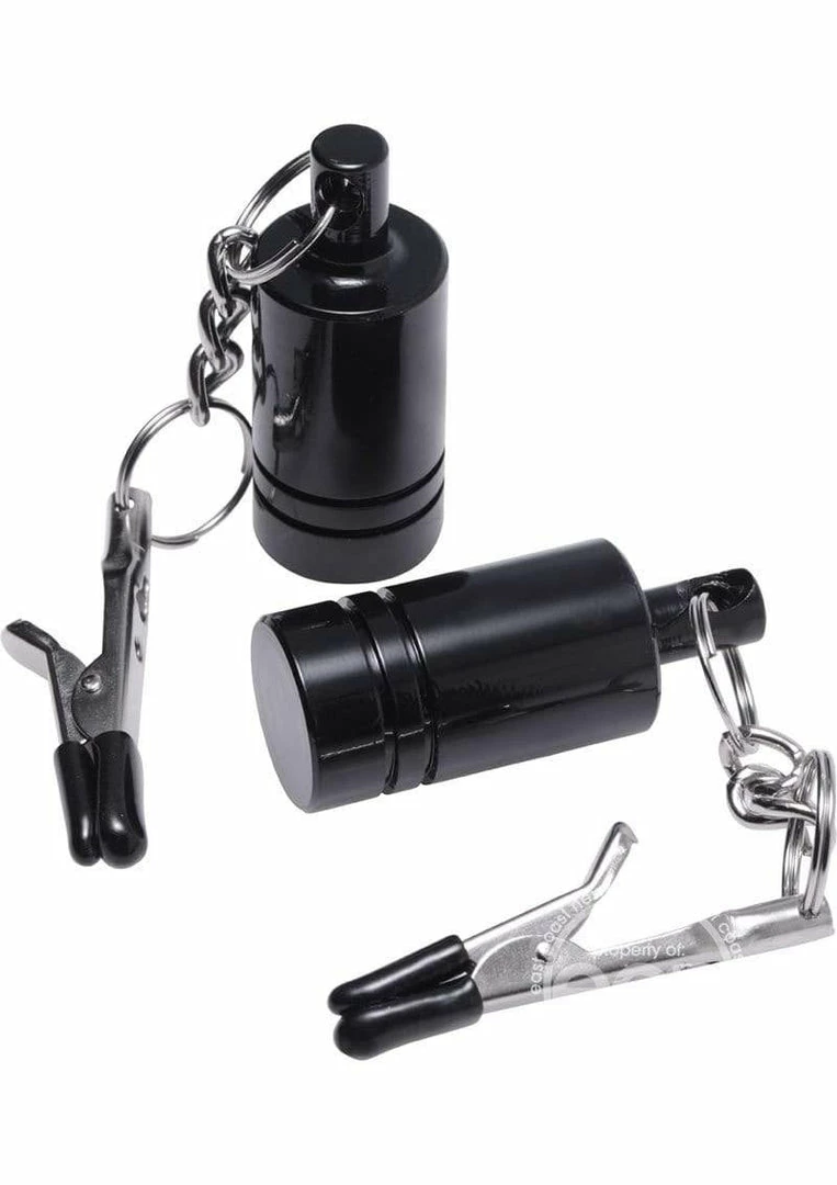Kink + BDSM Master Series Burden Cylinder Nipple Weight Clamps - Black 4 Kink + BDSM Master Series Burden Cylinder Nipple Weight Clamps - Black