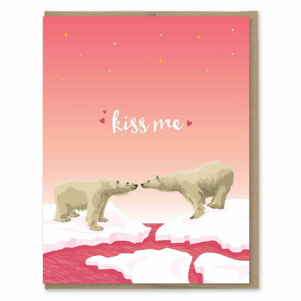 Modern Printed Matter - Kiss Me Polar Bears Card Greeting + Gift Cards 4 Modern Printed Matter - Kiss Me Polar Bears Card Greeting + Gift Cards