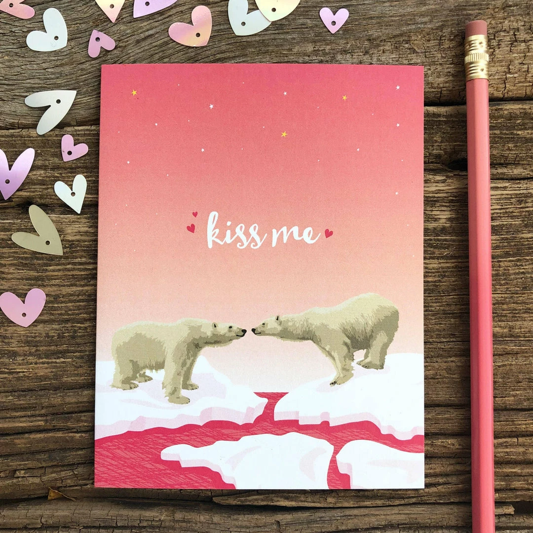 Modern Printed Matter - Kiss Me Polar Bears Card Greeting + Gift Cards 3 Modern Printed Matter - Kiss Me Polar Bears Card Greeting + Gift Cards