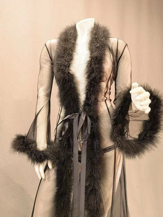 Mother Plucker Lingerie Accessories Black Marabou Dressing Robe 4 Mother Plucker Lingerie Accessories Black Marabou Dressing Robe