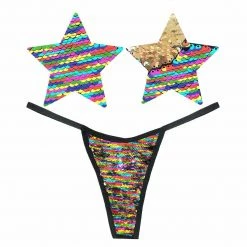 Neva Nude - Sequin Pastie & Panty Set Matching + Sets