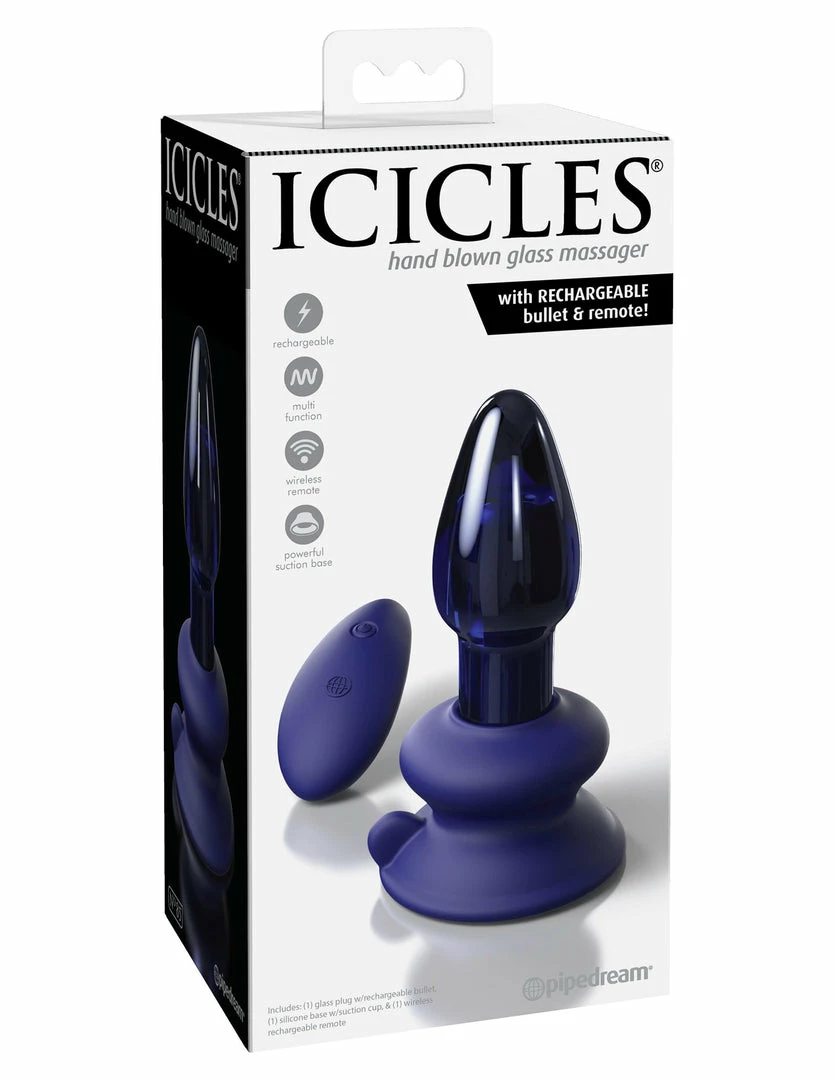 Pipedream Vibrators Icicles - No. 85 Vibrating Anal Plug With Remote, Blue 9 Pipedream Vibrators Icicles - No. 85 Vibrating Anal Plug With Remote, Blue