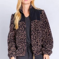 PJ Salvage - Leopard Sherpa Jacket Outerwear 7 PJ Salvage - Leopard Sherpa Jacket Outerwear