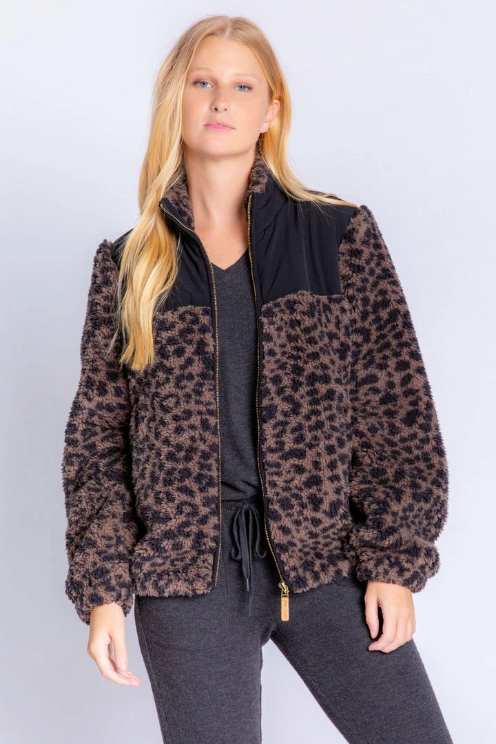 PJ Salvage - Leopard Sherpa Jacket Outerwear 5 PJ Salvage - Leopard Sherpa Jacket Outerwear