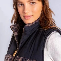 PJ Salvage - Leopard Sherpa Vest Outerwear 9 PJ Salvage - Leopard Sherpa Vest Outerwear