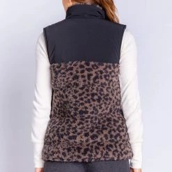 PJ Salvage - Leopard Sherpa Vest Outerwear 8 PJ Salvage - Leopard Sherpa Vest Outerwear