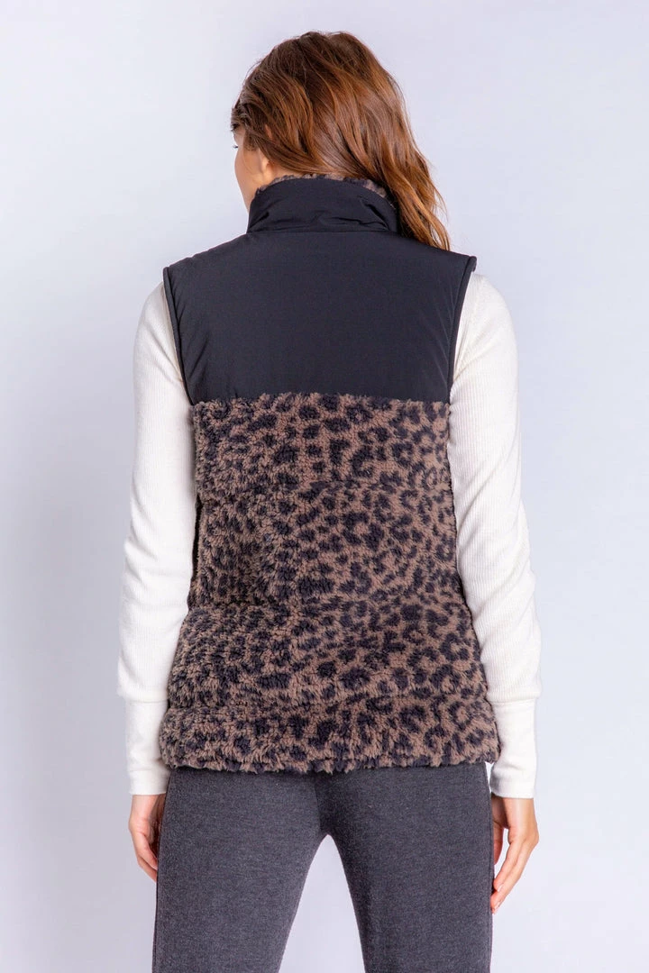PJ Salvage - Leopard Sherpa Vest Outerwear 5 PJ Salvage - Leopard Sherpa Vest Outerwear