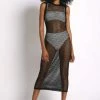 Sans Souci - SLEEVELESS FISHNET DRESS - BLACK Dresses + Caftans